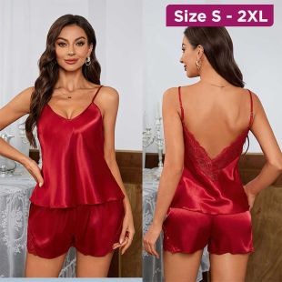 Silk Lace Sleepwear Set for Women