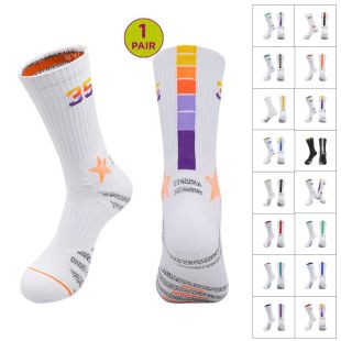 Men's Mid-Calf Cushioned Basketball Sports Socks - 1 Pair