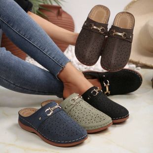Casual Closed-Toe Thick-Soled Half-Slippers for Women