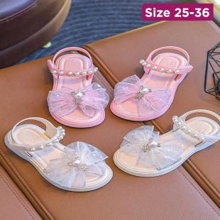 Girls' Pearl and Bow Summer Sandals