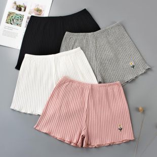 Girls Ribbed Elastic Waist Shorts