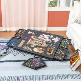 Portable Puzzle Table with 6 Drawers 90 × 63 × 4 cm