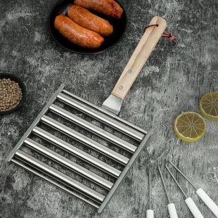 ستاند شواء من الستانلس ستيل مع مكشطة تنظيف