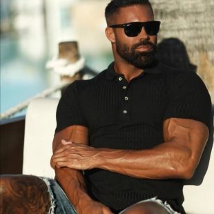 تيشترت بولو نصف كم مرن للرجال