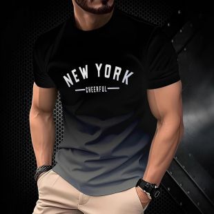 تيشيرت بطباعة Retro أنيق للرجال