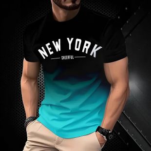 تيشيرت بطباعة Retro أنيق للرجال