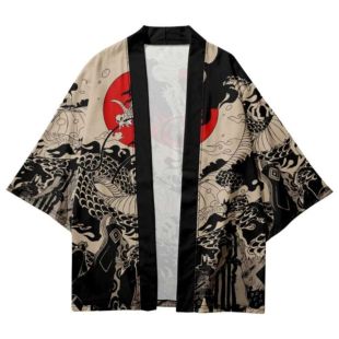 كيمونو جاكيت بتصميم Hinomaru Dragon مقاس كبير