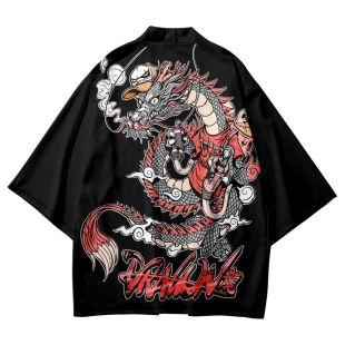 Dragon Print Jacket Kimono