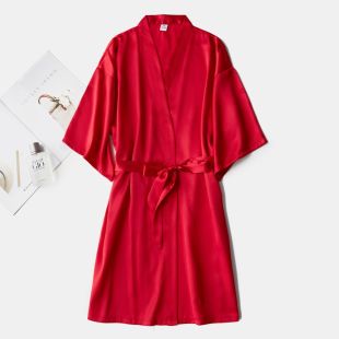 Soft Silky Short Robe for Women