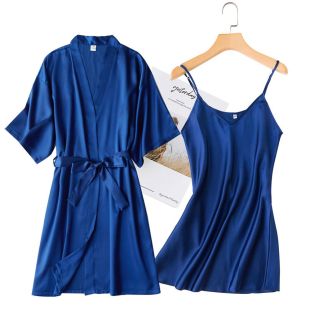 Silky Robe and Chemise Sleep Set for Women