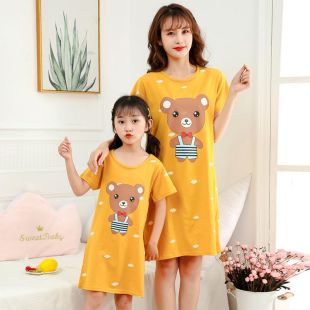 Cotton Sleep Dress with Panda Design for Girls