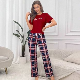 Checkered Comfortable Pajama Set for Women