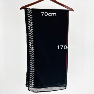 Elegant Embroidered Hijab Scarf  for Women - 170 x 70 cm