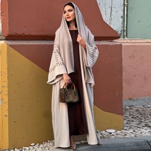Embroidered Abaya with Scarf for Women