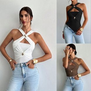 Elegant Cross Neck Top for Women