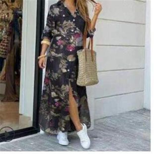 Deluxe Long Buttoned Dress for Women