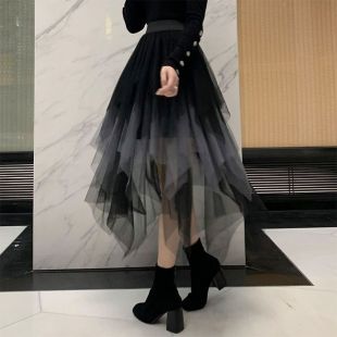 Chiffon High-Waist Midi Skirt for Women