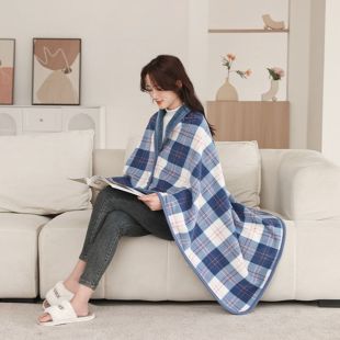 Stylish Buttoned Plaid Fleece Wrap for Women