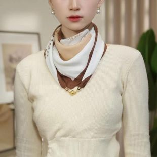 Polyester Colorful Design Scarf for Women 65 x 65 cm