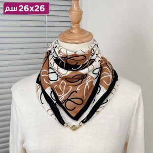 وشاح من البوليستر بتصميم حرف L للنساء 65 × 65 سم
