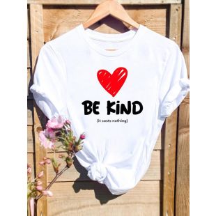 تيشيرت نسائي صيفي عصري برقبة مستديرة وأكمام قصيرة قصة فضفاضة