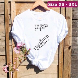 Women`s Summer Oversized Round Neck Short Sleeve Basic Top - Limited Edition