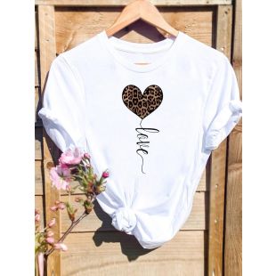 تيشيرت نسائي صيفي عصري برقبة مستديرة وأكمام قصيرة قصة فضفاضة