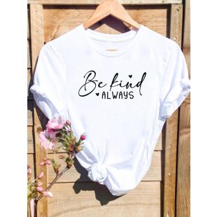 تيشيرت نسائي صيفي عصري برقبة مستديرة وأكمام قصيرة قصة فضفاضة