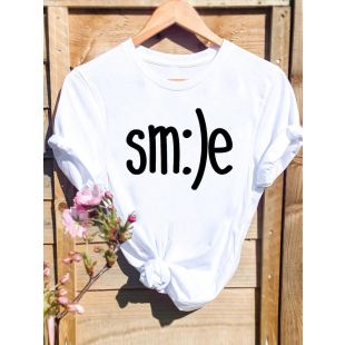 تيشيرت نسائي صيفي عصري برقبة مستديرة وأكمام قصيرة قصة فضفاضة