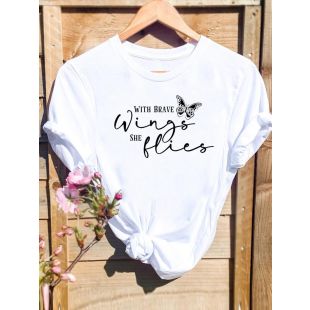 تيشيرت نسائي صيفي عصري برقبة مستديرة وأكمام قصيرة قصة فضفاضة