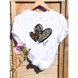 تيشيرت نسائي صيفي عصري برقبة مستديرة وأكمام قصيرة قصة فضفاضة