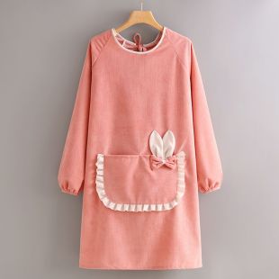 مريلة مطبخ بأكمام طويلة بتصميم Rabbit للسيدات