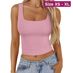Square Collar Slim Fit Bra Top for Women