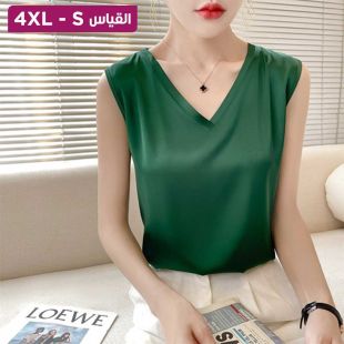 توب ساتان بأكمام قصيرة للسيدات