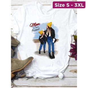 Luxurious Short-Sleeve Printed Top for Moms