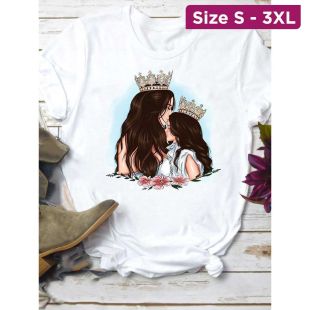 Opulent Short-Sleeve Printed Top for Moms