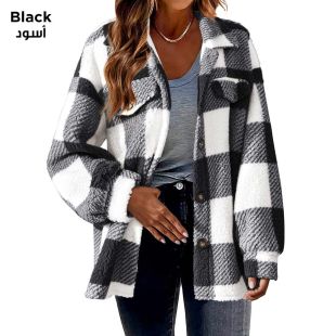 Women's Winter Patterned Cardigan with Soft Fleece Lining and Buttons Size Medium