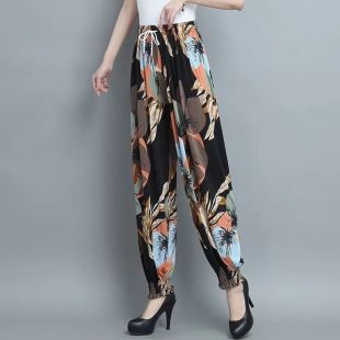 بنطلون حرير صيفي فضفاض فاخر للسيدات