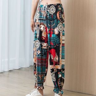 بنطلون حرير صيفي فضفاض فاخر للسيدات