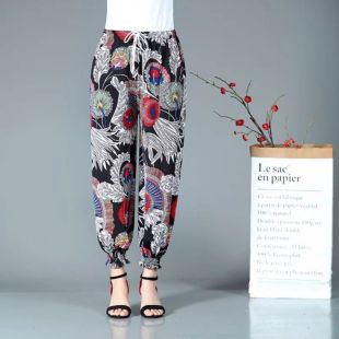 بنطلون حرير صيفي فضفاض أنيق للسيدات