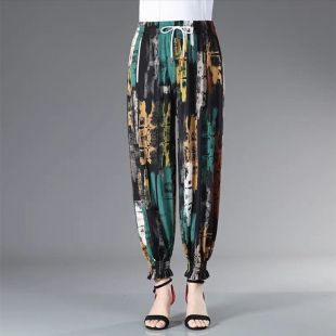 بنطلون حرير صيفي فضفاض أنيق للسيدات