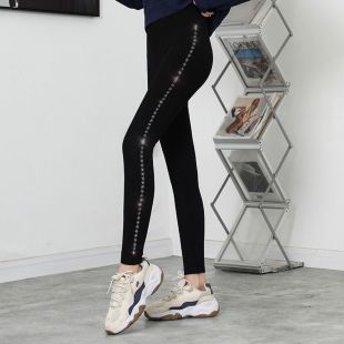 ليجنز بخصر مرتفع مطرز فاخر للسيدات