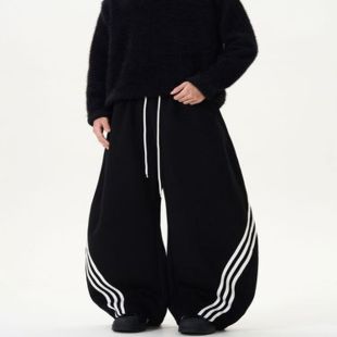 بنطلون واسع Stripes بخصر مطاطي