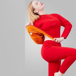 طقم تدفئة ببطانة مخملية ناعمة للسيدات