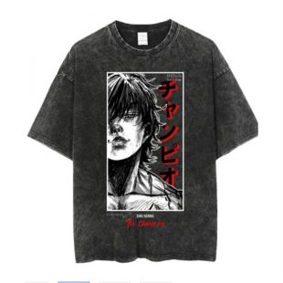 تيشيرت صيفي فضفاض بأكمام قصيرة من قماش الشنيل