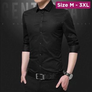 Classic Plain Long Sleeve Autumn Shirt For Men
