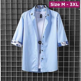 Colorful Casual Short Sleeve Korean Design Shirt For Men
