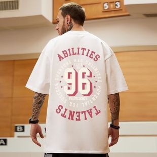 Summer Loose T-Shirt with Number Print for Men