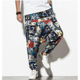 Men’s Loose Modern Artistic Print Pants
