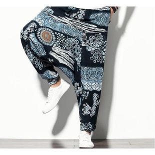 Men’s Elegant Printed Loose-Fit Pants
